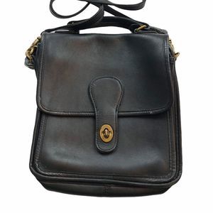 Coach #5130 Willis Station Black Leather Crossbody